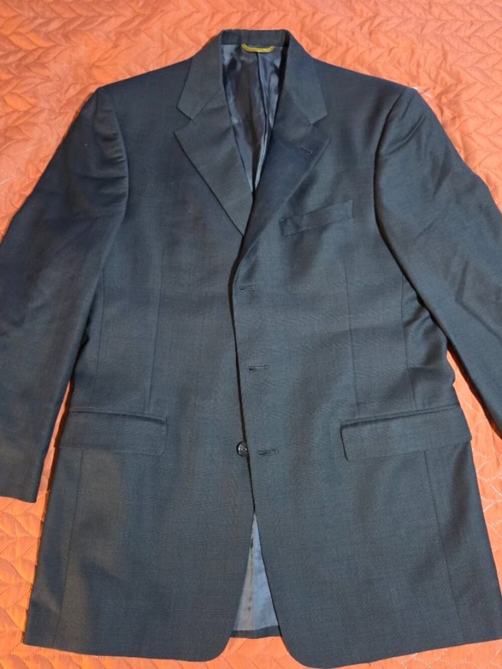 Hart Schaffner Marx Kalifrans 42L Charcoal Wool Glen Plaid Sport Coat Blazer